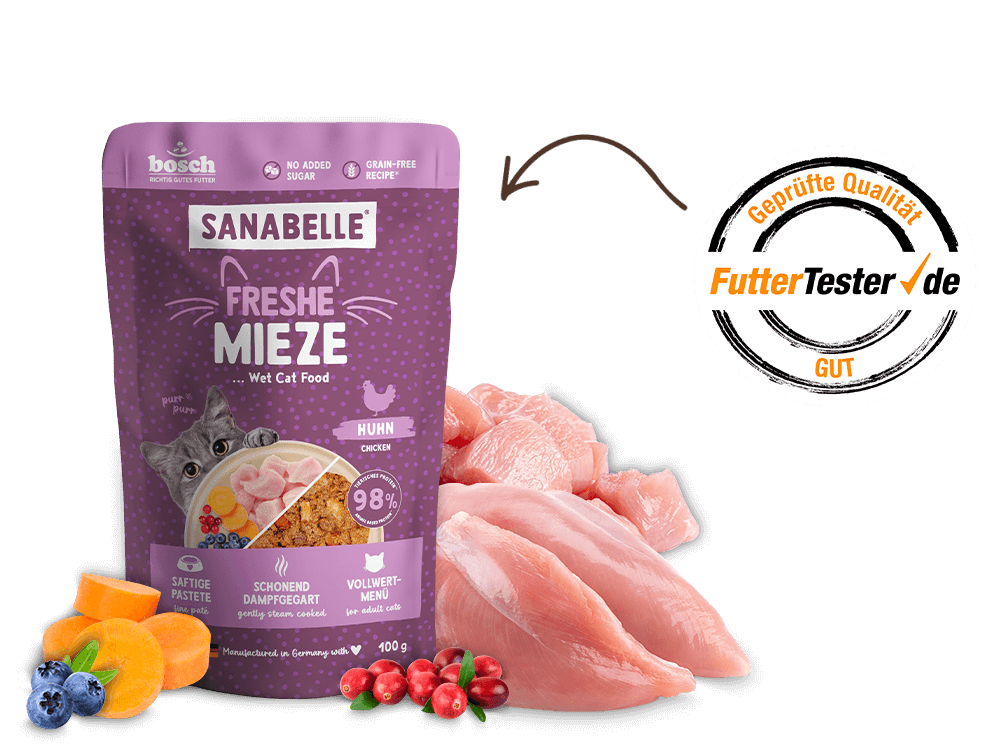 Sanabelle FRESHE MIEZE Huhn &uuml;berzeugt im FutterTester-Test