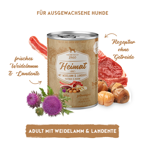 HEIMAT Adult WEIDELAMM + LANDENTE | Hundefutter - bosch Tiernahrung