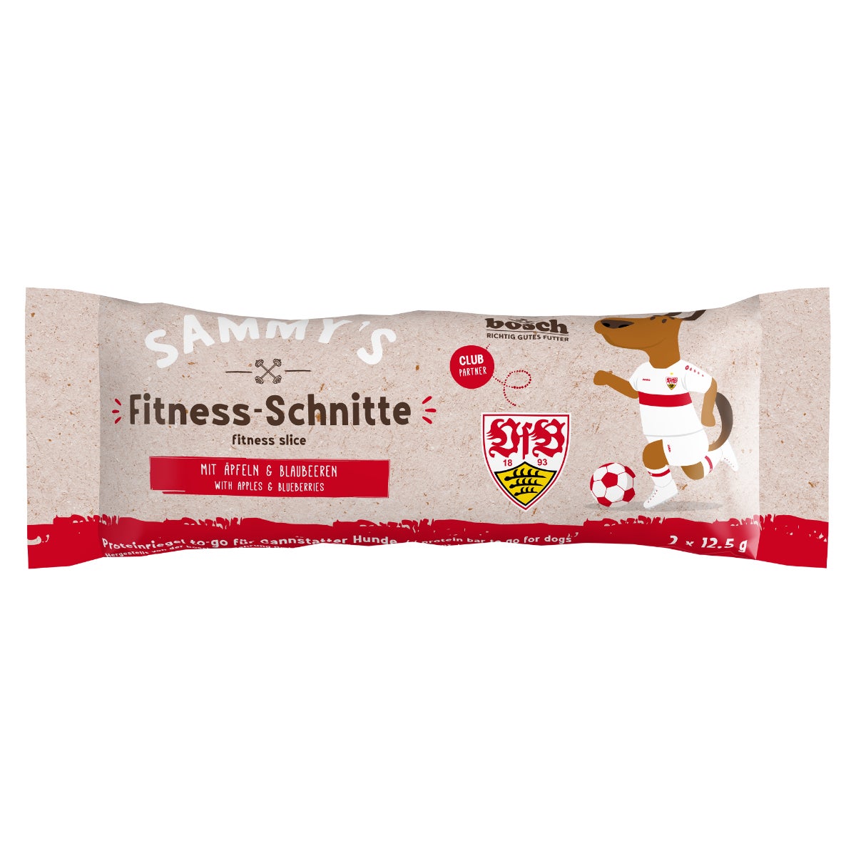Sammy's VfB fitness slice with apples & blueberries