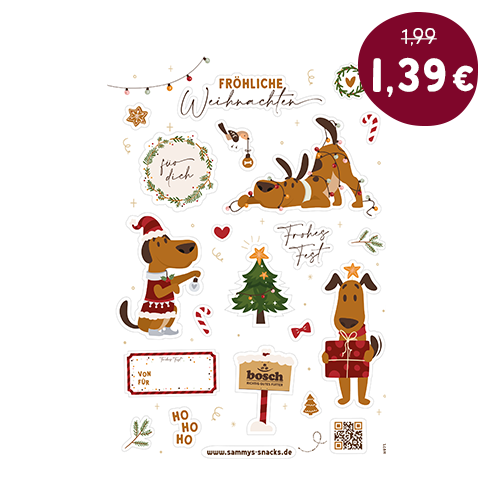 Sammy's Weihnachts-Stickerbogen