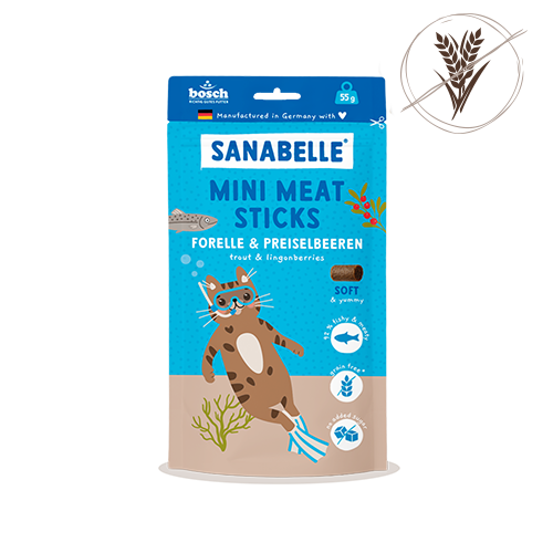 Sanabelle Mini Meat Sticks Forelle & Preiselbeeren 