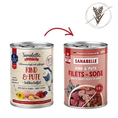 Sanabelle wet food fillets in sauce – beef & turkey