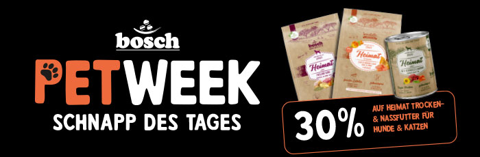 Petweek 2026 - 30 % auf Heimat Trocken- & Nassfutter f&uuml;r Hunde & Katzen