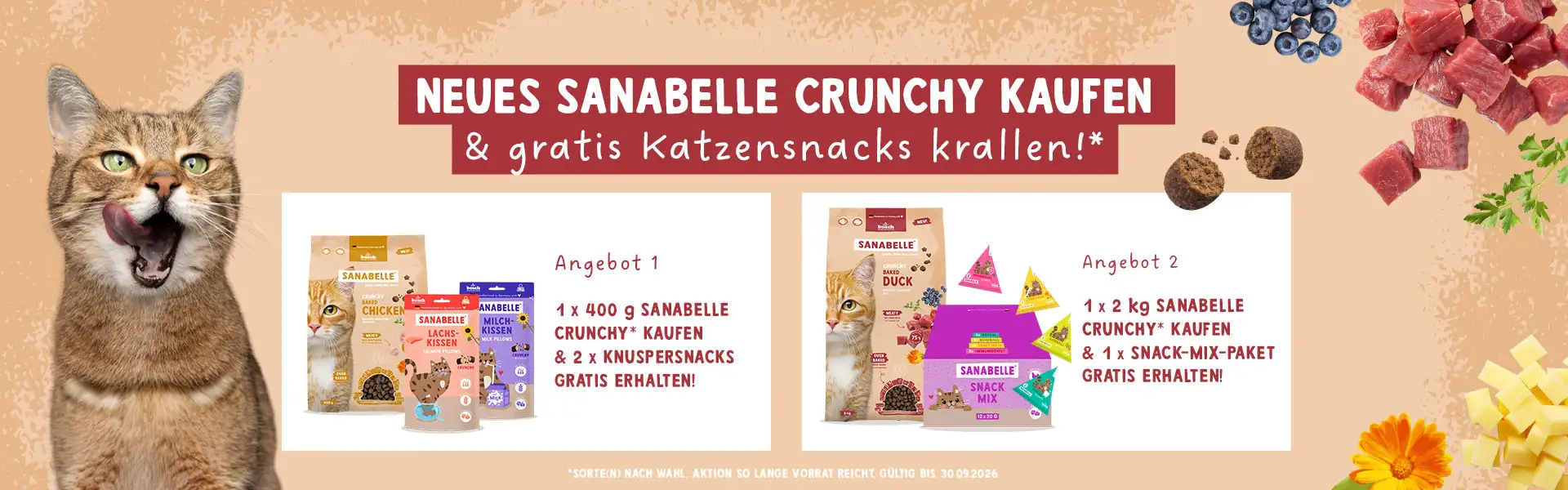 Neues Sanabelle Crunchy kaufen & gratis Katzensnacks krallen! Neues Sanabelle Crunchy kaufen & gratis Katzensnacks krallen!