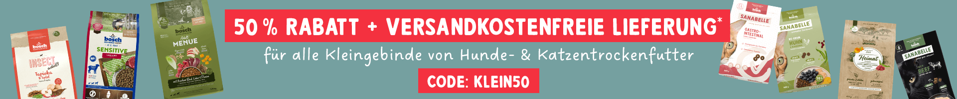 50 % Rabatt auf Kleingebinde