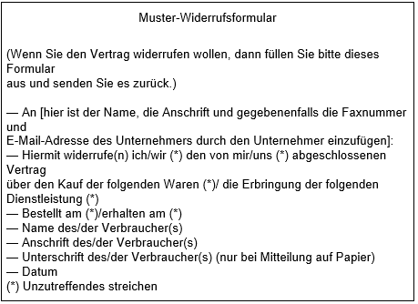 Muster-Widerrufsformular