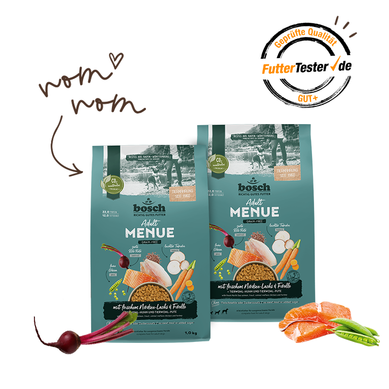 Hundefutter von bosch Tiernahrung ausgezeichnet Getreidefreies Hundefutter mit Lachs und Forelle