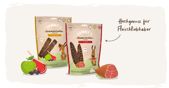 Fütterung Hundesnacks: Sammy's proteinreiche Fleischsnacks